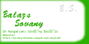 balazs sovany business card